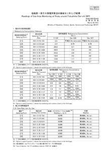 プレス発表資料  News Release 福島第一原子力発電所周辺の海域モニタリング結果 Readings of Sea Area Monitoring at Posts around Fukushima Dai-ichi NPP