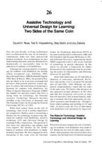 •  26 Assistive Technology and Universal Design for Learning: Two Sides of the Same Coin