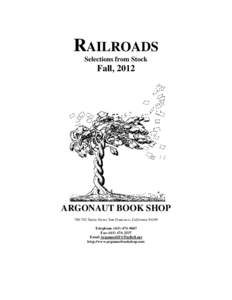 RAILROADS Selections from Stock Fall, 2012  ARGONAUT BOOK SHOP