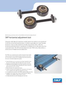 Achieving a precise and controllable horizontal adjustment  SKF horizontal adjustment tool Using laser shaft alignment equipment usually requires the machine to be repositioned in both the vertical and horizontal planes,