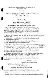 [Extract from Commonwealth of Australia Gazelle, No. 64, dated 8th July, [removed]THE TERRITORY FOR THE SEAT OF GOVERNMENT.
