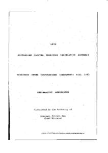 Business law / Corporation / Corporations law / Trust law / Consolidated Fund / Rosemary Follett / Law / Private law / Members of the Australian Capital Territory Legislative Assembly