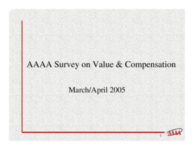 Survey on Value and Compensation, March 2005