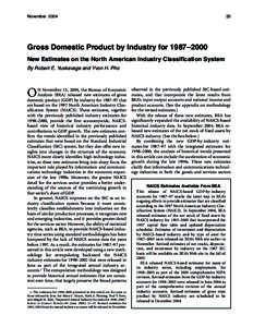 Gross Domestic Product by Industry for 1987–2000