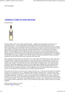 Italian wine / Alcohol / Distillation / Lillet / Fortified wine / Rum / Americano / Gioacchino Cocchi / Vermouth / Cocktails with wine / Wine / Cocchi Americano