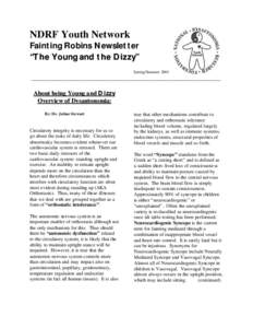 NDRF Youth Network Fainting Robins Newsletter “The Young and the Dizzy” Spring/Summer[removed]_____________________________________________________________