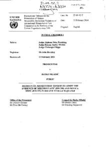 Decision on Prosecution motion to admit the evidence of Milenko Lazic (RM-288) and Novica Simic (RM353) pursuant to rule 92 quater