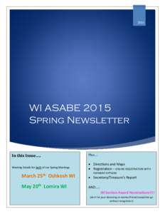 WI ASABE 2015 Spring Newsletter