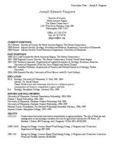 Curriculum Vitae -- Joseph E. Fargione  Joseph Edward Fargione