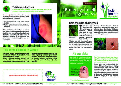 Lyme borreliosis  Tick-borne diseases Protect yourself against