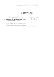 ASSEMBLÉE NATIONALE – SÉANCE DU 7 NOVEMBRE[removed]SOMMAIRE PRÉSIDENCE DE M. LOÏC BOUVARD  1.