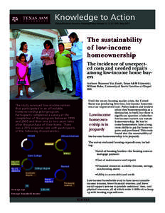 Knowledge to Action Full publication found in Housing Policy Debate 21: 2, , May 2011 The sustainability of low-income homeownership