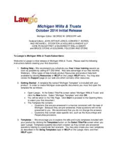 Michigan Wills & Trusts Januaryv_______________________________________________________________  Legal Developments