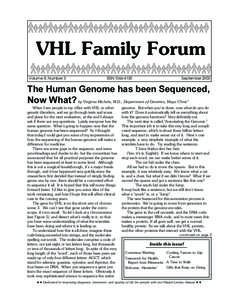 VHL Family Forum Volume 8, Number 3 ISSN[removed]September 2000