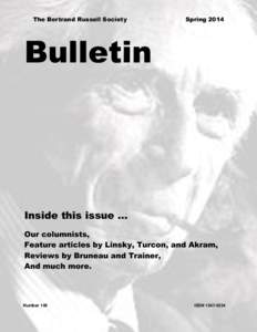 The Bertrand Russell Society  Spring 2014 Bulletin