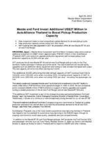 April 25, 2012 Mazda Motor Corporation Ford Motor Company
