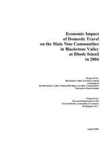 Economic Impact of Domestic Travel on the Main Nine Communities in Blackstone Valley at Rhode Island in 2004