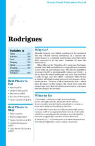 ©Lonely Planet Publications Pty Ltd  Rodrigues Why Go? Sights..........................155 Activities......................158