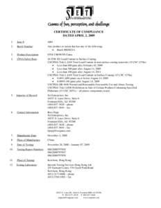 Set Enterprises / Coating / 110th United States Congress / Consumer Product Safety Commission / Consumer Product Safety Improvement Act