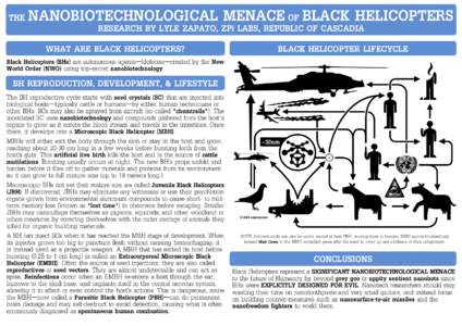 THE  NANOBIOTECHNOLOGICAL MENACE OF BLACK HELICOPTERS RESEARCH BY LYLE ZAPATO, ZPi LABS, REPUBLIC OF CASCADIA