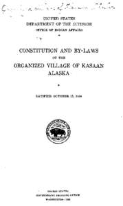 Constitution and Bylaws of the Organized Village of Kasaan