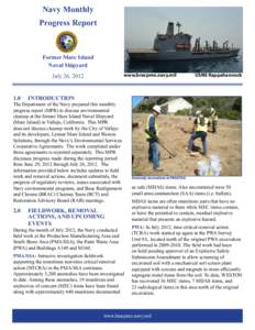 Navy Monthly Progress Report Former Mare Island Naval Shipyard www.bracpmo.navy.mil