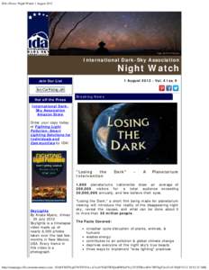 IDA eNews: Night Watch 1 August 2012