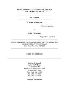 IN THE UNITED STATES COURT OF APPEALS FOR THE FIFTH CIRCUIT ___________________________________________ No___________________________________________ ALBERT WOODFOX,