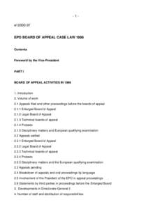 -1e12000.97  EPO BOARD OF APPEAL CASE LAW 1996 Contents