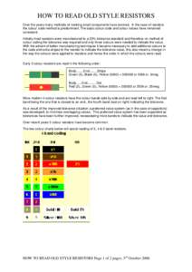 HOW TO READ OLD STYLE RESISTORS