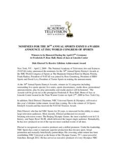 Microsoft Word - 30th Annual Sports Emmy Awards Nomination Release.doc