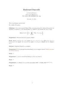 Backward Funcoids by Victor Porton Email:  Web: http://www.mathematics21.org December 15, 2014