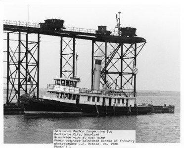 Baltimore Harbor Inspection Tug Baltimore City, Maryland Broadside view at coal pier