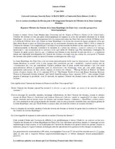 Journée d’étude 17 juin 2016 Université Sorbonne Nouvelle-Paris 3 (CRAN/CREW) et l’université Paris-Diderot (LARCA) Avec le soutien scientifique du Réseau pour le Développement Européen de l’Histoire de la J