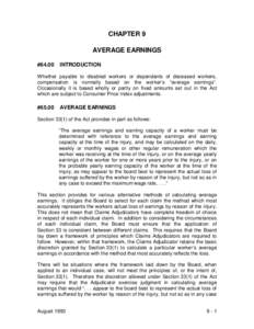 CHAPTER 9 AVERAGE EARNINGS #64.00 INTRODUCTION