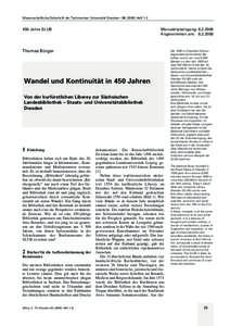 Wissenschaftliche Zeitschrift der Technischen Universität Dresden • [removed]Heft[removed]Jahre SLUB