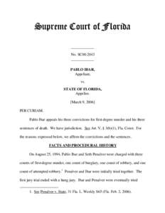 Supreme Court of Florida ____________ No. SC00-2043 ____________ PABLO IBAR, Appellant,