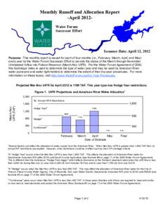 Monthly Runoff and Allocation Report -April 2012Water Forum Successor Effort Issuance Date: April 12, 2012 Purpose: This monthly report is issued for each of four months (i.e., February, March, April, and May)