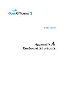 Calc Guide  A Appendix Keyboard Shortcuts