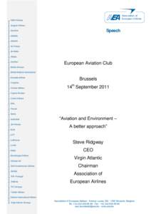 Association of European Airlines Adria Airways Aegean Airlines