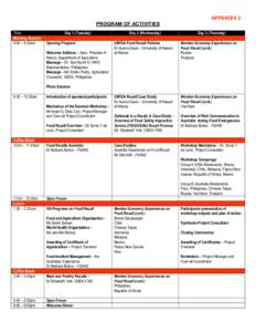 APPENDIX 2 PROGRAM OF ACTIVITIES Time Morning Session 9:00 – 9:30am