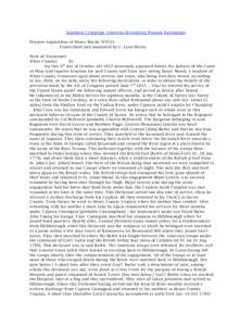 Southern Campaign American Revolution Pension Statements Pension Application of Henry Marsh: W9531 Transcribed and annotated by C. Leon Harris State of Tennessee} White County} SS