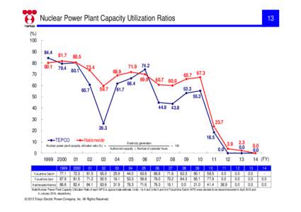 Nuclear Power Plant Capacity Utilization Ratios  13 (%) 100