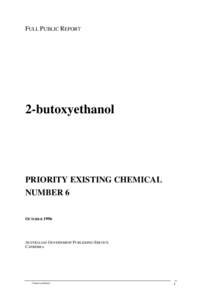 FULL PUBLIC REPORT  2-butoxyethanol PRIORITY EXISTING CHEMICAL NUMBER 6