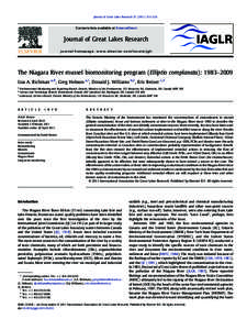 The Niagara River mussel biomonitoring program (Elliptio complanata): 1983–2009