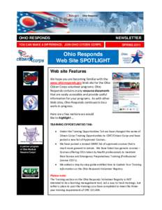 OHIO RESPONDS  NEWSLETTER YOU CAN MAKE A DIFFERENCE. JOIN OHIO CITIZEN CORPS. CORPS.