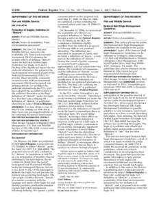 [removed]Federal Register / Vol. 72, No[removed]Tuesday, June 5, [removed]Notices DEPARTMENT OF THE INTERIOR Fish and Wildlife Service