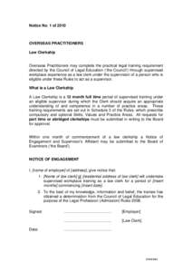Microsoft Word - Notice 1 of 2010 _Overseas Practitioners - Law Clerkships_.doc