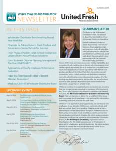 SUMMER[removed]WHOLESALER-DISTRIBUTOR NEWSLETTER I N T H I S ISSUE