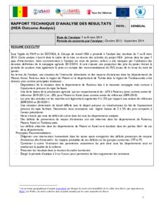 RAPPORT TECHNIQUE D’ANALYSE DES RESULTATS (HEA Outcome Analysis) PAYS :  SENEGAL